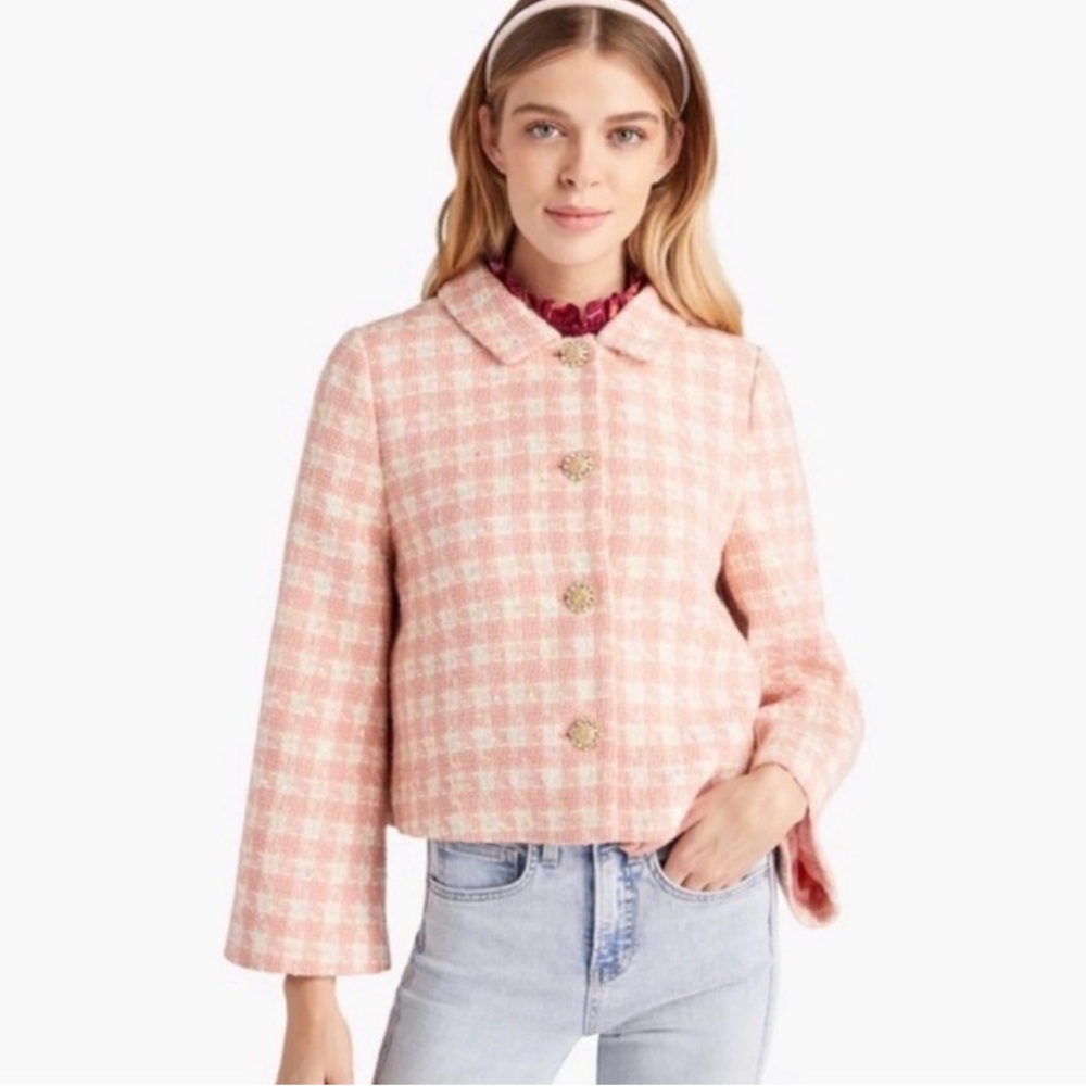 Hill House Bea Jacket in Pink Petal Tweed Size XS